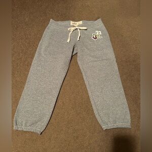 Hollister Gray Crop Sweatpants with Logo